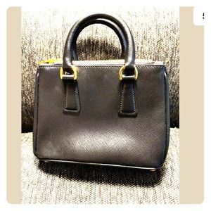 PRADA Saffiano Lux Micro Galleria Double Zip Tote